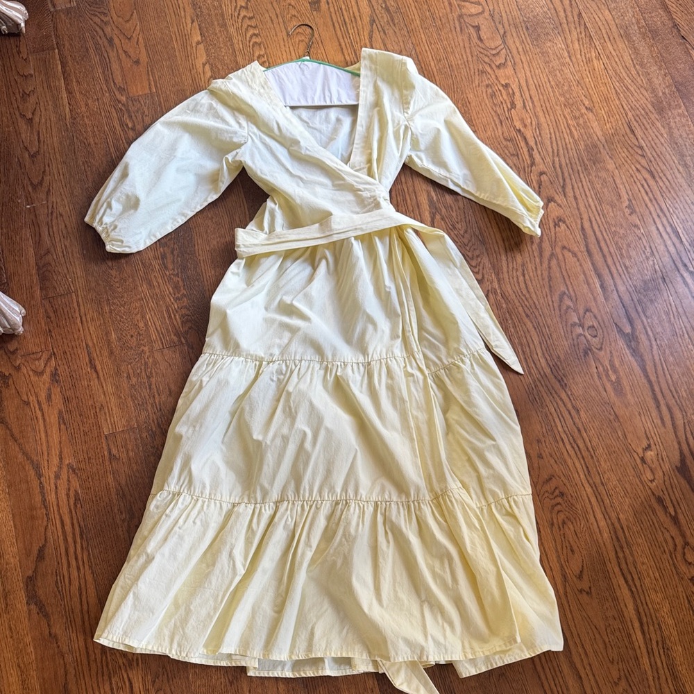 Chic Cream Long Sleeve Wrap Dress
